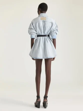 Abito a bozzolo in denim azzurro