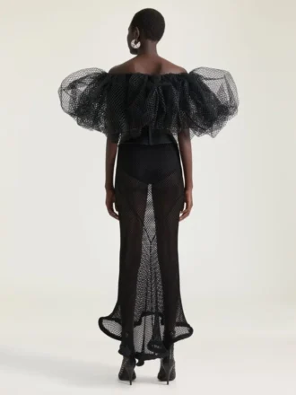 Abito con volant in rete