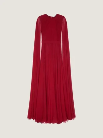 Abito da sera in crepé di seta con mantella