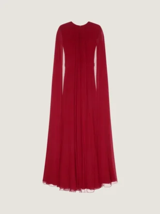 Abito da sera in crepé di seta con mantella