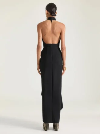 Abito drappeggiato in lana