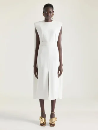 Abito in crêpe cady con mantella