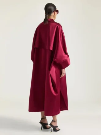 Abito lungo a bozzolo in raso