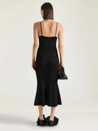 Abito midi in maglia traforata