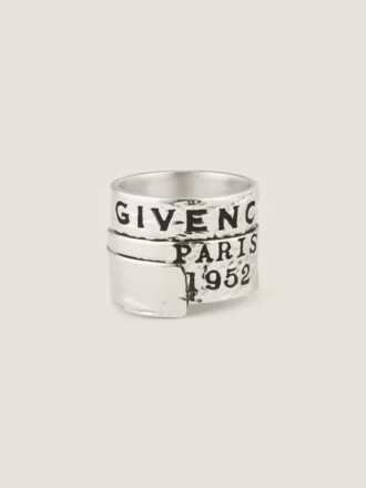 Anello Givenchy Tape in metallo e smalto