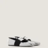 Ballerine squadrate in pelle effetto specchio Ballerine squadrate in pelle effetto specchio