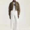 Bomber con collo a scialle con zip in nylon Bomber con collo a scialle con zip in nylon