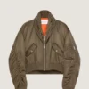 Bomber con collo a scialle con zip in nylon Bomber con collo a scialle con zip in nylon