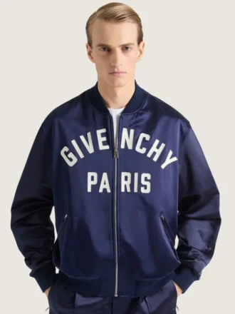 Bomber con cuciture couture in raso ricamato Givenchy Paris
