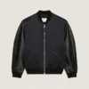 Bomber in pelle e raso con ricamo Givenchy Paris Bomber in pelle e raso con ricamo Givenchy Paris