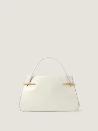 Borsa grande a pieghe in pelle