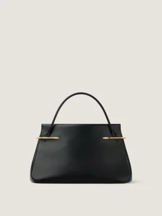 Borsa grande a pieghe in pelle