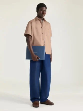 Borsa grande in pelle con stampa Antigona