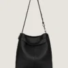 Borsa hobo media con cintura in pelle martellata