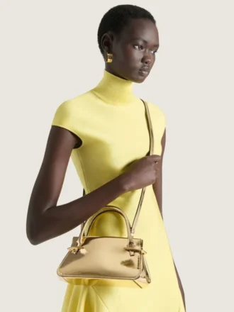 Borsa Mini Pinch in pelle effetto specchio