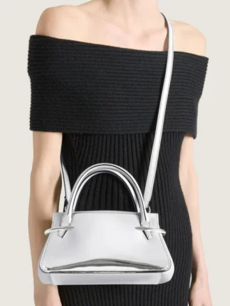 Borsa Mini Pinch in pelle effetto specchio