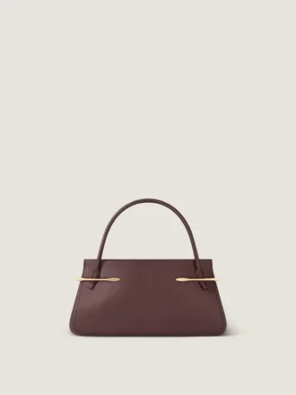 Borsa Pinch media in pelle martellata