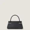 Borsa Pinch media in pelle martellata