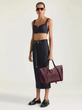 Borsa Snatch grande in pelle martellata