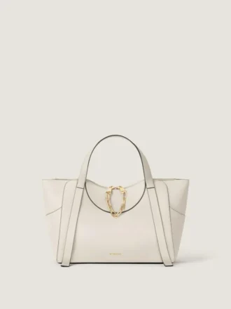 Borsa Snatch media in pelle martellata