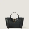 Borsa Snatch media in pelle martellata