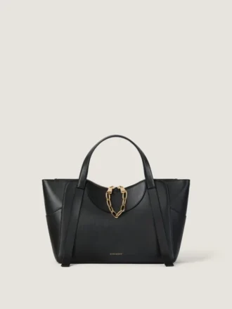Borsa Snatch media in pelle martellata