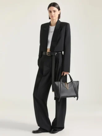 Borsa Snatch media in pelle martellata