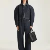Borsa Snatch media in pelle martellata