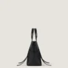 Borsa Snatch media in pelle martellata