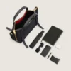 Borsa Snatch media in pelle martellata
