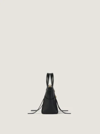 Borsa Snatch piccola in pelle bicolore martellata