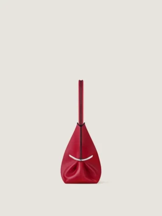 Borsa tote orizzontale a pieghe in pelle nappa Borsa tote orizzontale a pieghe in pelle nappa