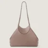 Borsa tote piccola a faccette in pelle martellata Borsa tote piccola a faccette in pelle martellata