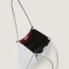 Borsa tote piccola a faccette in pelle martellata Borsa tote piccola a faccette in pelle martellata