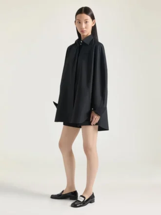 Camicia a bozzolo in popeline con ricamo Givenchy