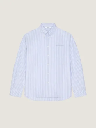 Camicia a righe con cuciture couture in cotone Oxford