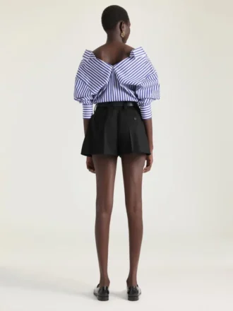 Camicia a righe con spacchi in popeline