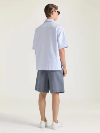 Camicia a righe in cotone con stampa surrealista