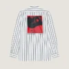Camicia a righe in popeline con stampa surrealista Camicia a righe in popeline con stampa surrealista