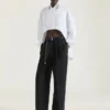 Camicia asimmetrica in popeline con paillettes Camicia asimmetrica in popeline con paillettes