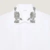 Camicia asimmetrica in popeline con paillettes Camicia asimmetrica in popeline con paillettes