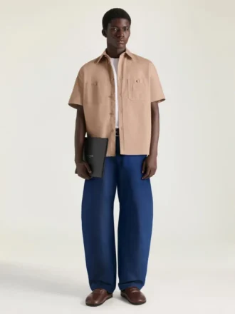 Camicia con cuciture couture in cotone con toppa Givenchy Paris