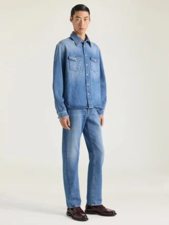 Camicia con cuciture couture in denim lavato Shadow
