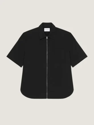 Camicia con zip e cuciture couture
