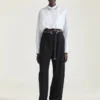 Camicia corta in popeline con cristalli
