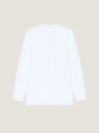 Camicia da smoking senza colletto in popeline