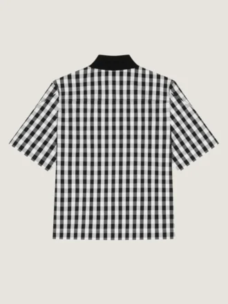 Camicia in cotone a quadretti con cuciture couture