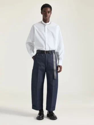 Camicia in popeline di cotone con ricami in cristallo
