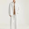 Camicia oversize con cuciture couture in denim bianco Camicia oversize con cuciture couture in denim bianco