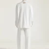 Camicia oversize con cuciture couture in denim bianco Camicia oversize con cuciture couture in denim bianco